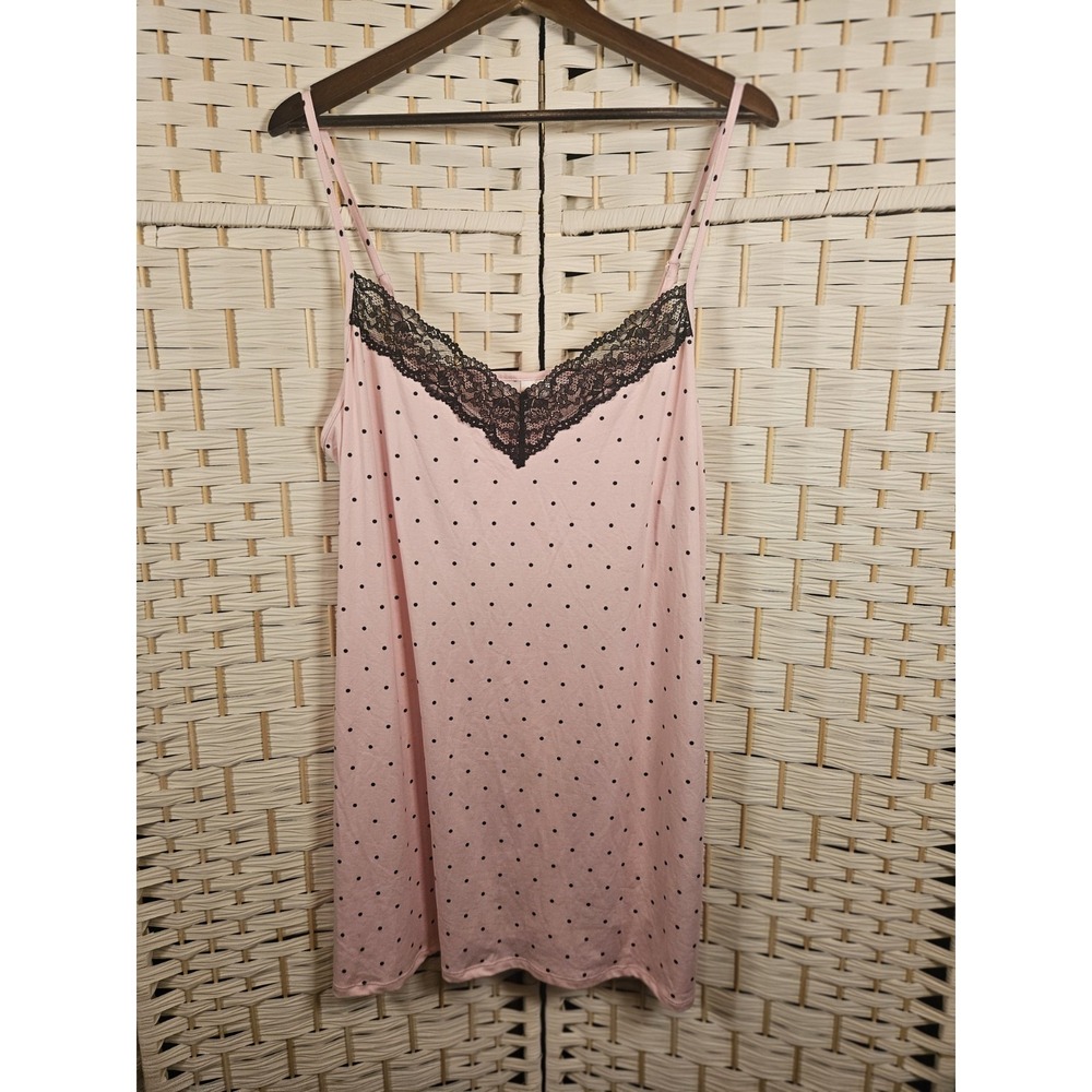 Joyspun Womens XL Pink Polka Dots Nightgown